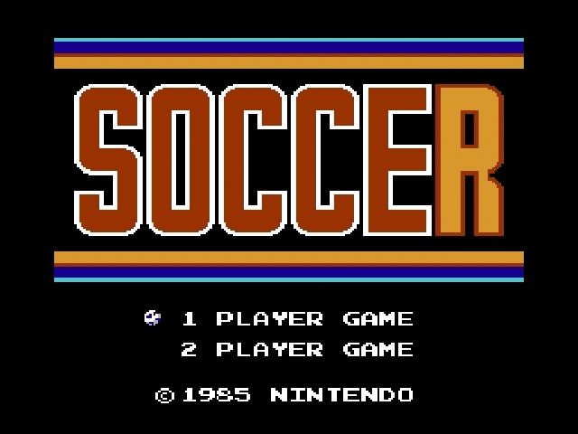 Soccer title screen for Famicom Disk System